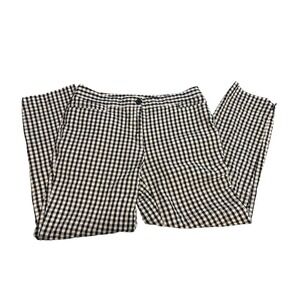 Talbots Black White Gingham Seersucker Ankle Pants. SZ 4. Preppy. Pixie Vacation